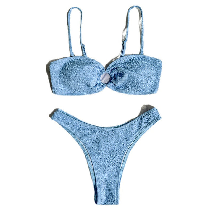 Damen Bandeau-Bikini mit strukturiertem Gewebe Drune