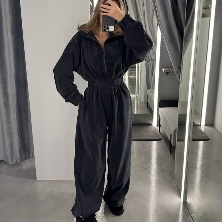 Damen gemütlicher Fleece-Jumpsuit Drune