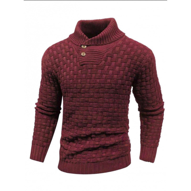 Herren Strickpullover mit Strukturiertem Muster und Modernem Stehkragen Drune