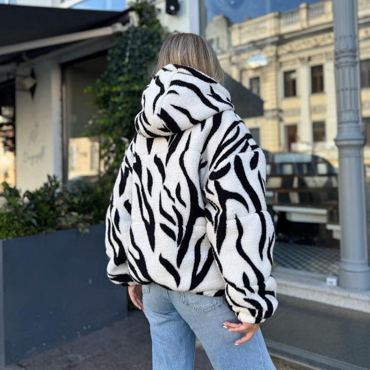 Damen kuscheliger Fleece-Jacke mit oversized Schnitt Drune
