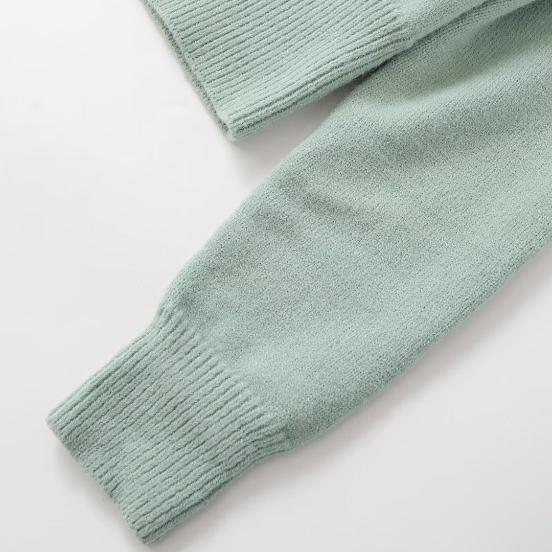 Damen komfortable Strickjacke mit Rundhalsausschnitt und praktischen Knöpfen Drune