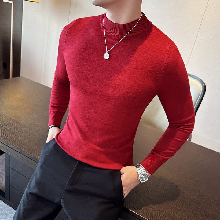 Herren modischer Pullover mit hohem Kragen und eleganter Passform Drune