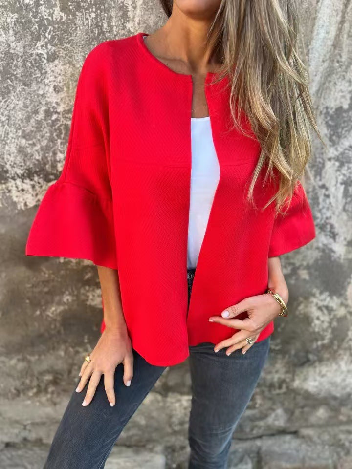 Damen Strukturierte Jacke mit voluminösen Ärmeln Drune