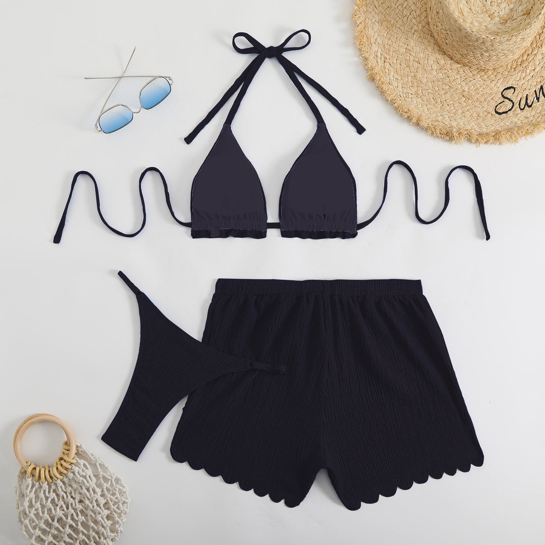 Damen Bikini-Set mit hohem Bund und sanfter Raffung Drune