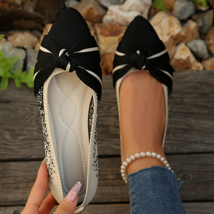 Damen Ballerina Schuhe mit eleganter Schleife Drune