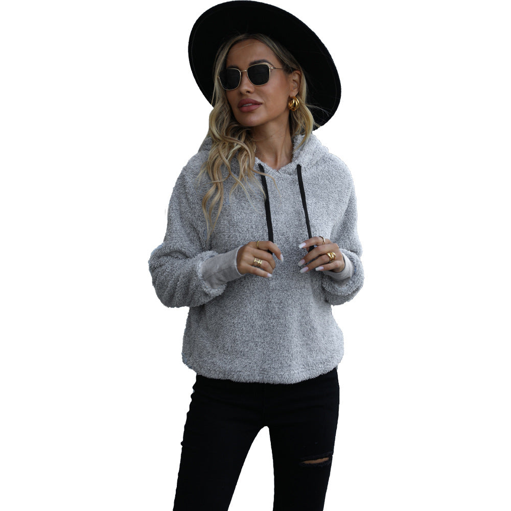 Damen Kuscheliger Hoodie im Teddy-Fleece-Stil Drune