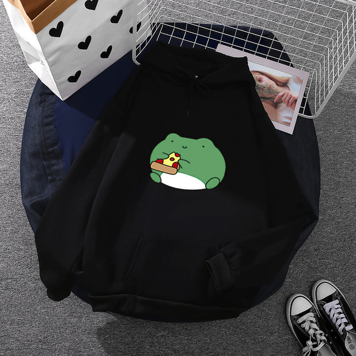 Damen Kuscheliger Hoodie mit einzigartigem Froschdesign Drune