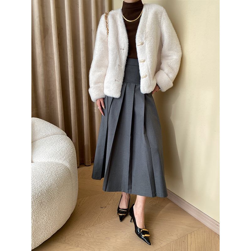 Damen Kuschelige Strickjacke mit eleganten Knopfdetails Drune
