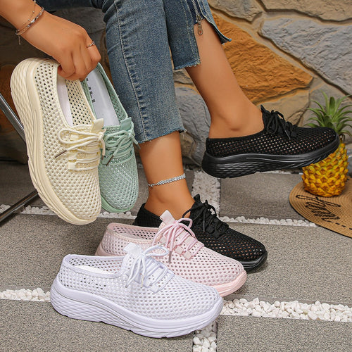 Damen atmungsaktive Sneaker mit elastischem Obermaterial und komfortabler Sohle Drune