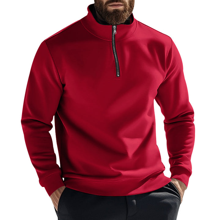 Herren nan thermischer Halbzip-Pullover mit Stehkragen und wärmendem Fleece-Innenfutter Drune