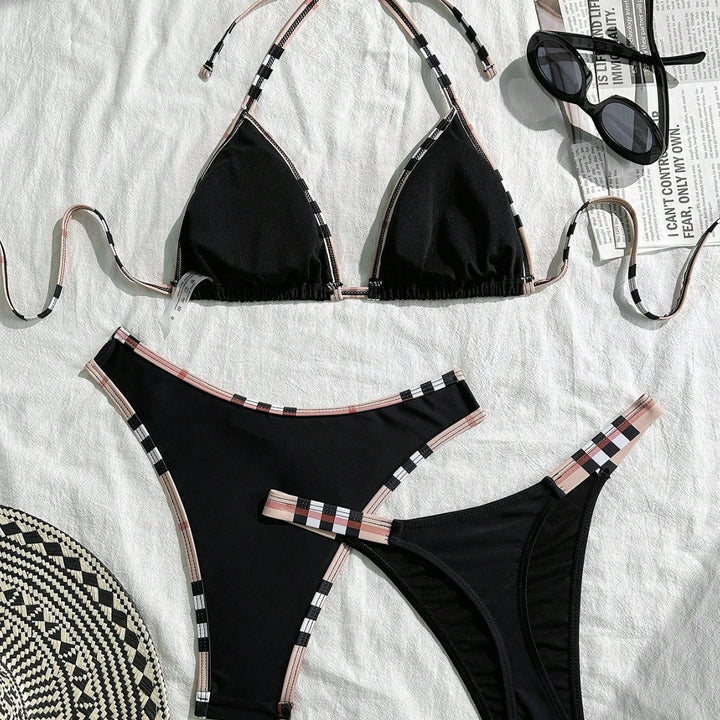 Damen Triangel-Bikini mit verstellbaren Trägern und eleganten Rüschendetails Drune