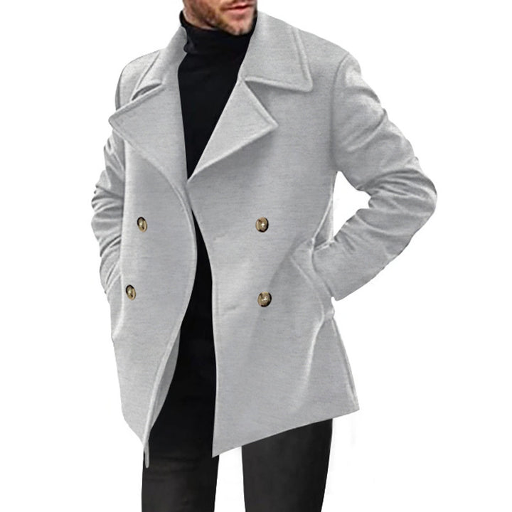 Herren Designer Wollmantel mit doppelter Knopfleiste Drune
