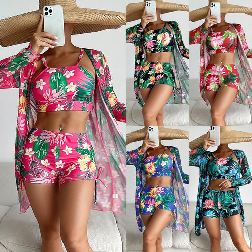 Damen trendiges Strandoutfit mit floralem Muster Drune