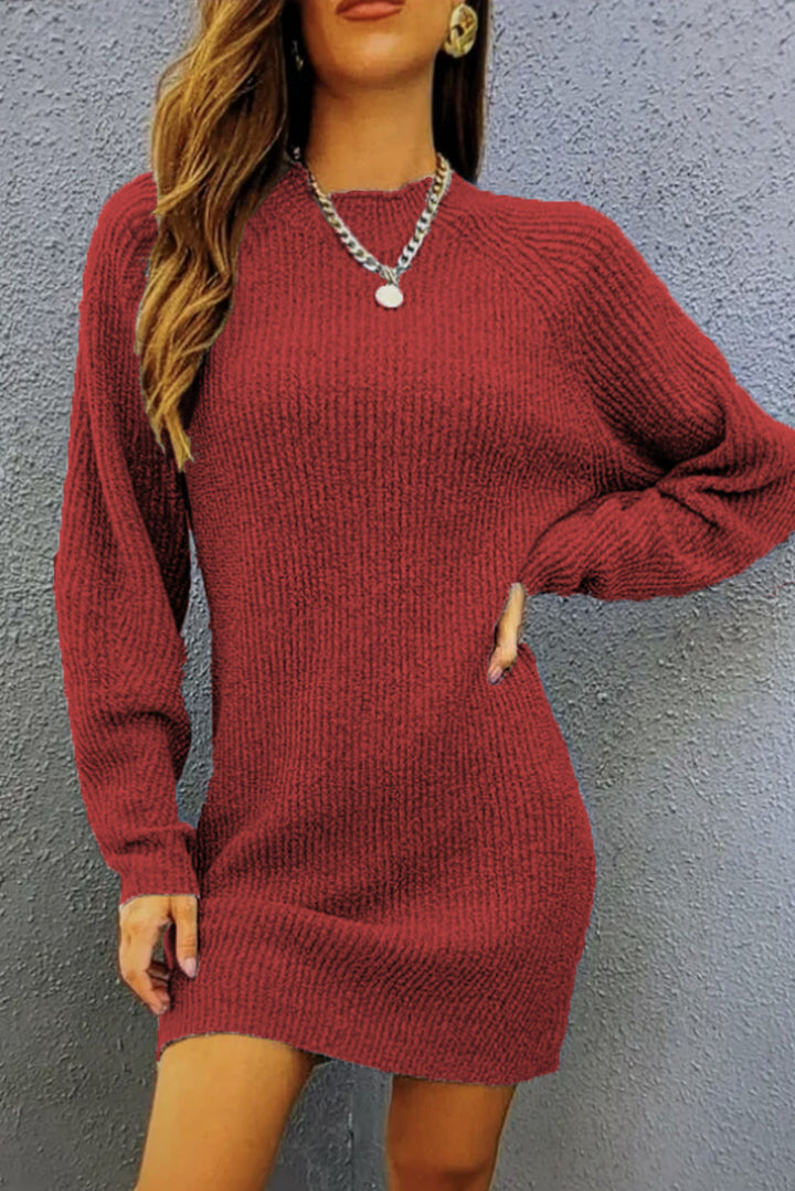 Damen Strickkleid mit lässigem Schnitt und modischem Rippenmuster Drune