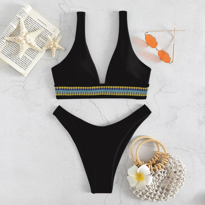 Damen Bikini-Set mit elegantem V-Ausschnitt und geschmackvollem Detail Drune