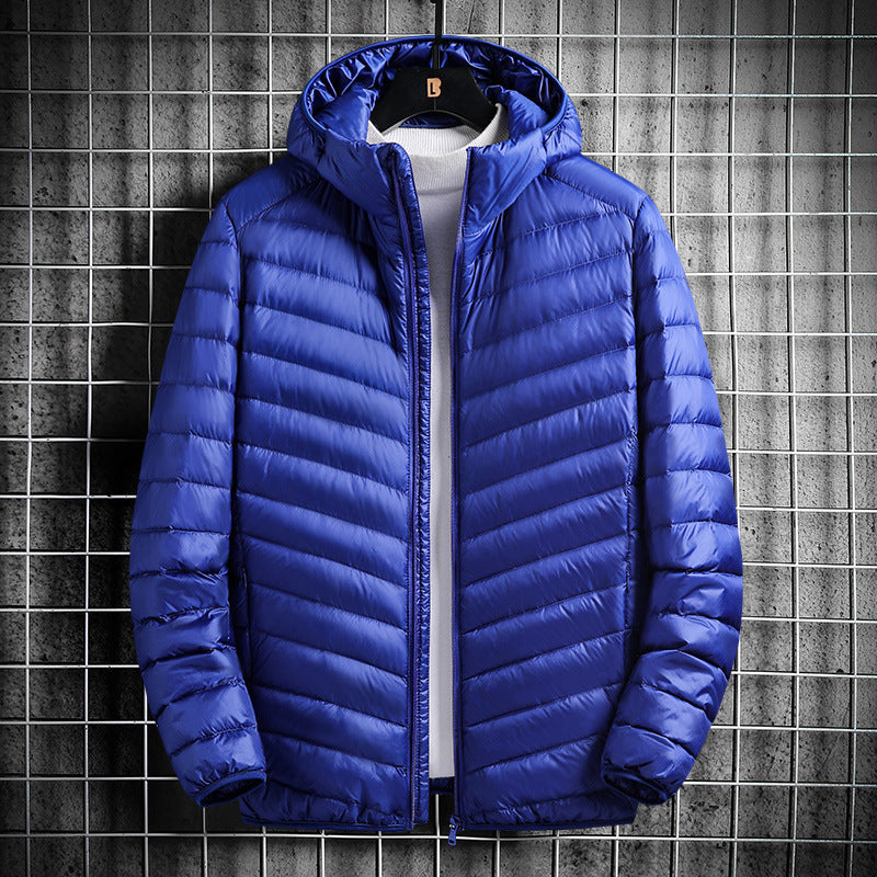 Herren nan ultraleichte Steppjacke mit Kapuze, winddichter Außenhülle und packbarem Thermofutter Drune