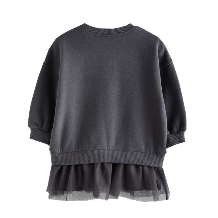 Mädchen Sweatshirt mit Tüllunterrock und tierischen Applikationen Drune