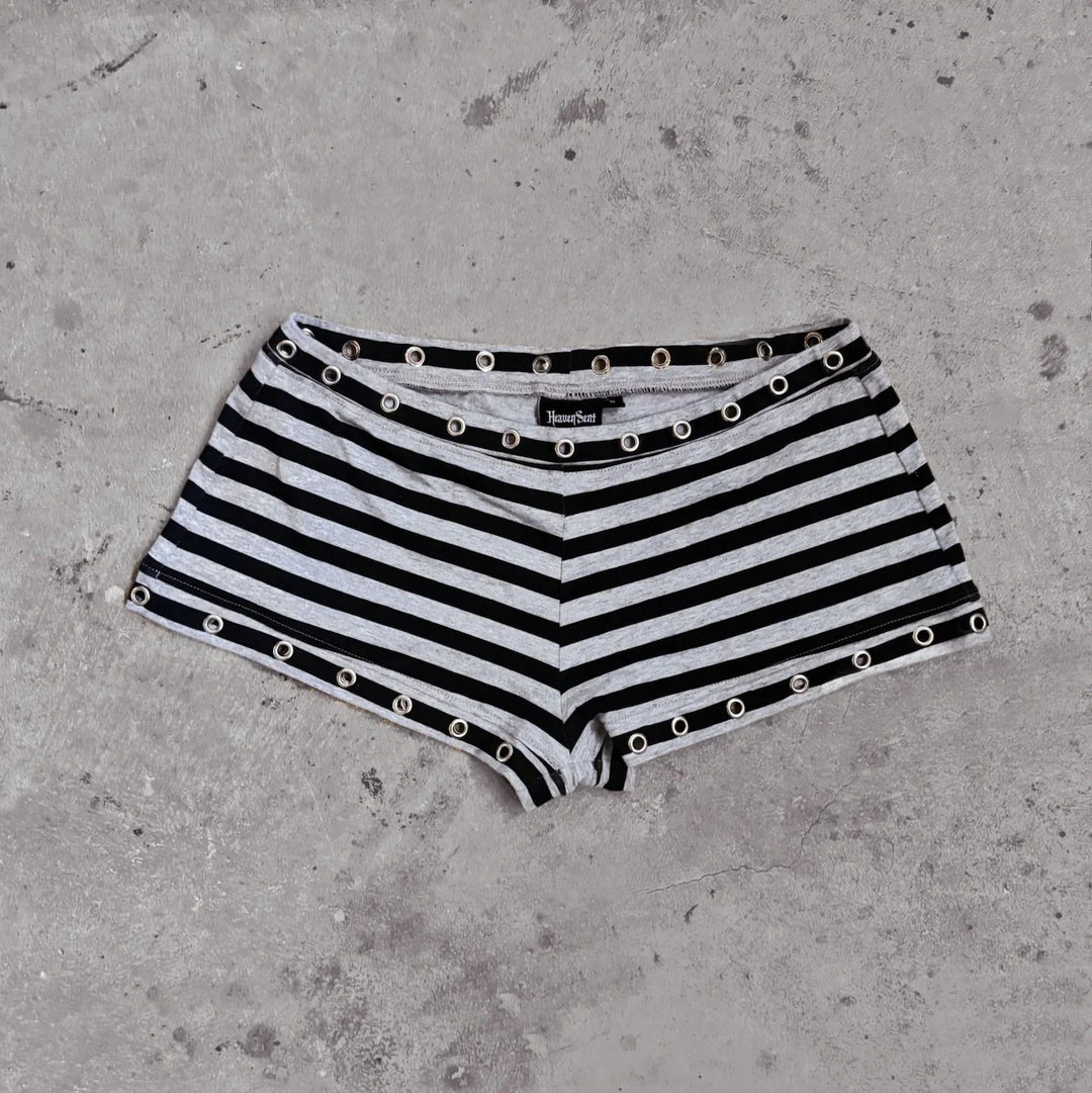 Damen Hipster Shorts mit modischem Streifenmuster Drune