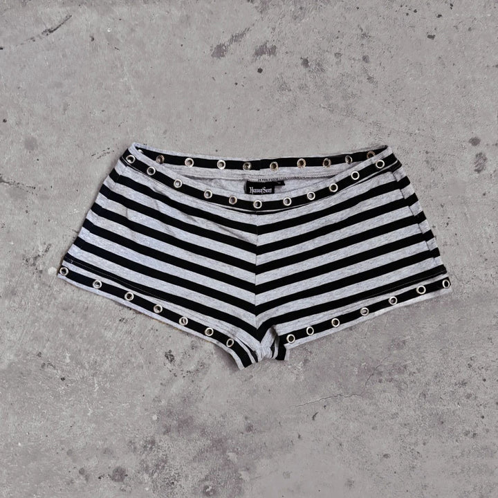 Damen Hipster Shorts mit modischem Streifenmuster Drune