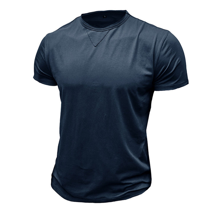 Herren Rundhals T-Shirt aus weichem Baumwollgemisch mit lässigem Schnitt Drune