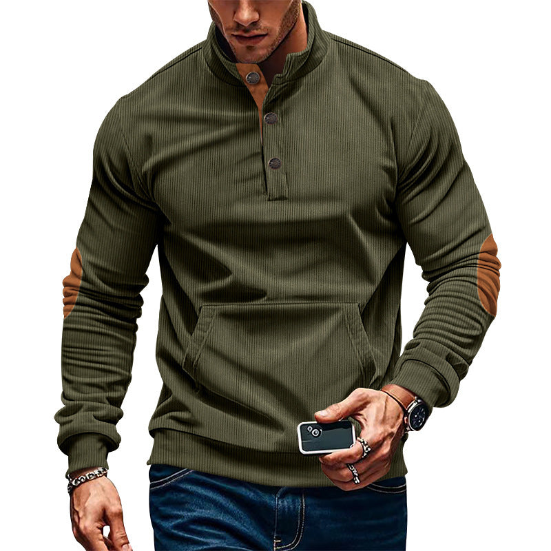 Herren Sportlicher Pullover mit praktischem Knopfverschluss und komfortablem Schnitt Drune