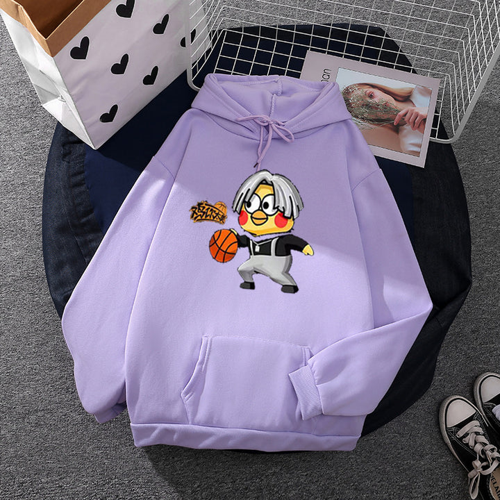 Damen Hoodie mit kreativem Basketball-Motiv Drune