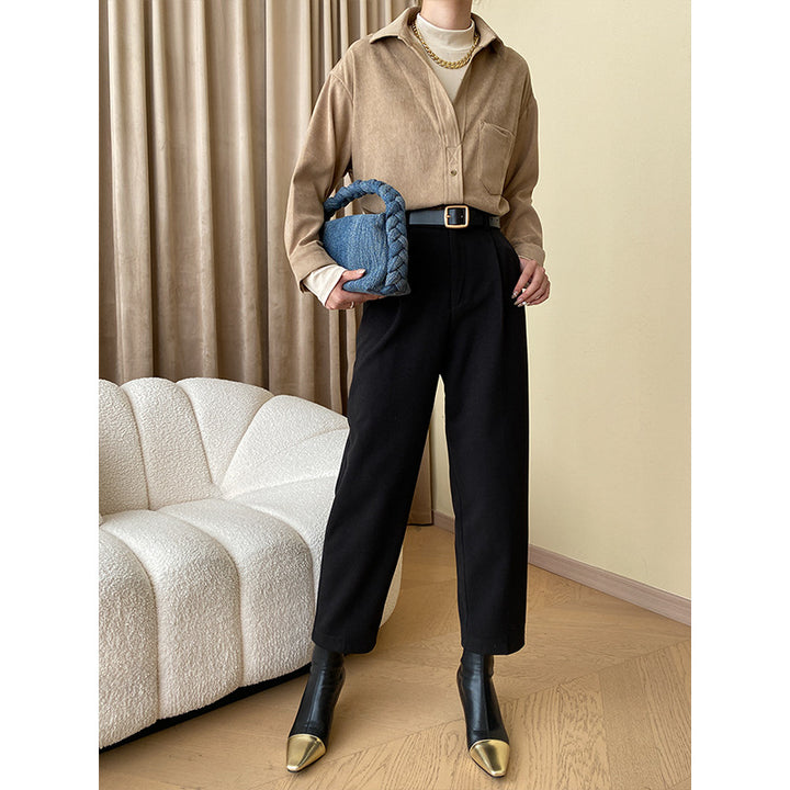 Damen Elegante Karo-Bluse mit klassischem Schnitt Drune
