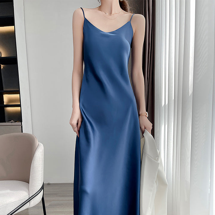 Damen Maxikleid mit Satin-Finish Drune