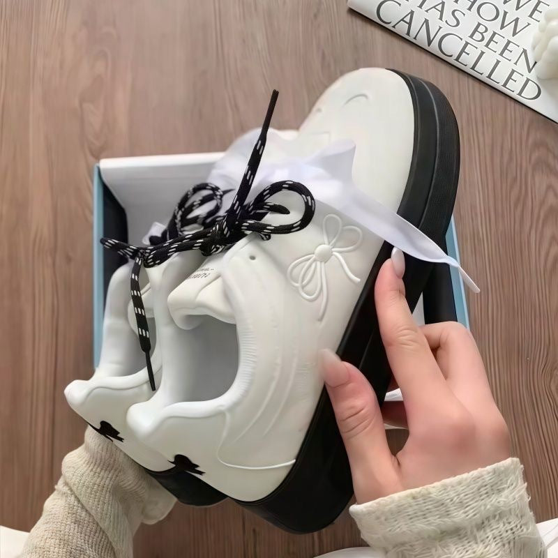 Damen Komfortable Sneakers mit verspieltem Schleifen-Design Drune