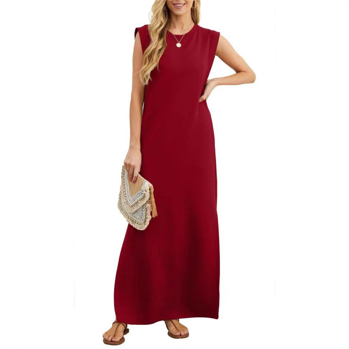 Damen Maxikleid mit modernen Schulterdetails und fließendem Schnitt Drune