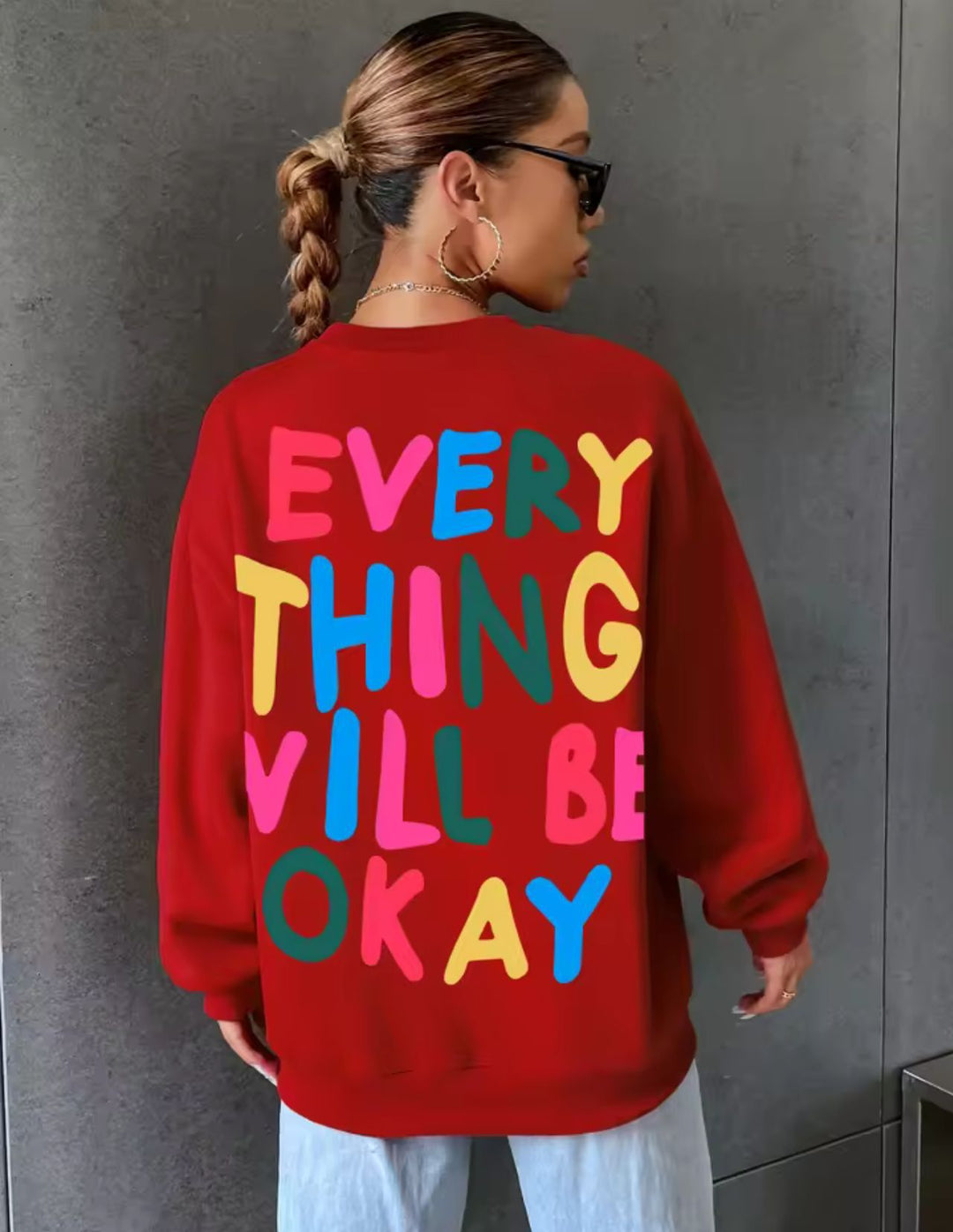 Damen Sweatshirt mit buntem Schriftzug Drune