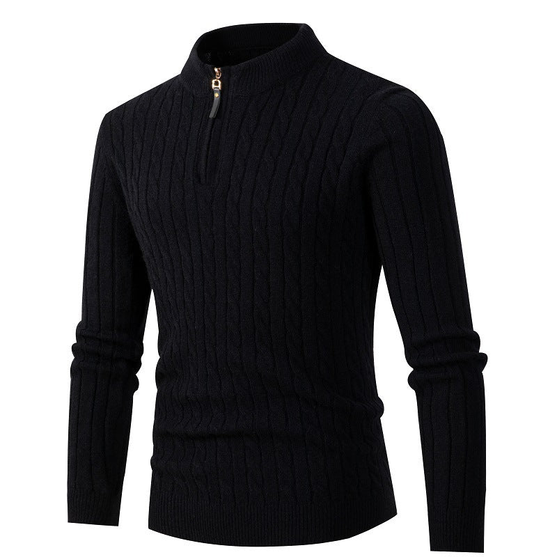 Herren eleganter Rollkragenpullover mit strukturiertem Zopfmuster Drune