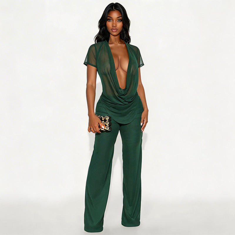 Damen Elegantes Oversized-Outfit aus fließendem Material Drune