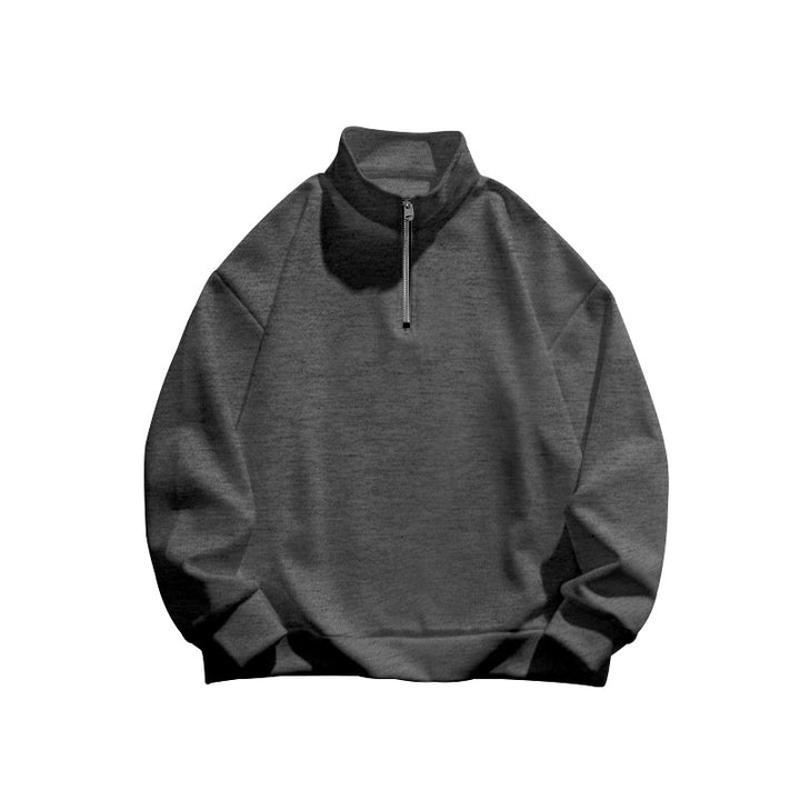 Herren hochfrequente Sweatshirt Jacke mit Stehkragen und Reißverschluss Drune
