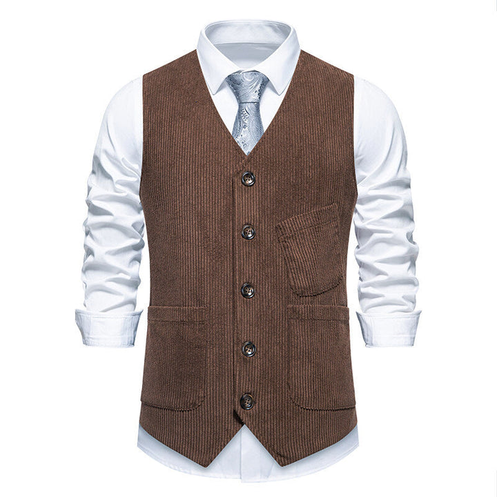 Herren elegante Anzugweste mit feinen strukturierten Details Drune