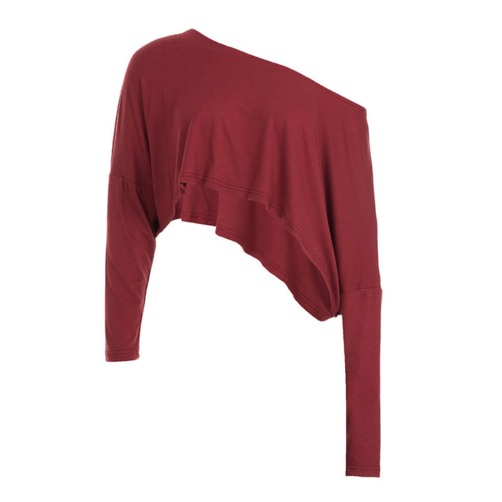 Damen lässiges One-Shoulder-Oberteil mit asymmetrischem Schnitt und weitem Design Drune