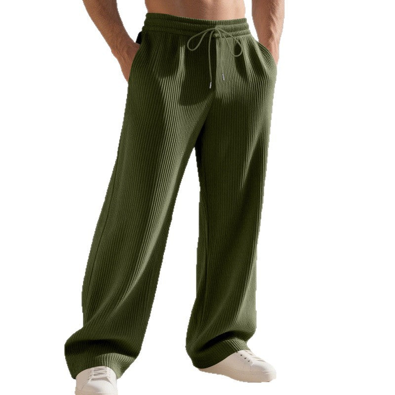 Herren lässige Freizeithose aus weichem Waffelmaterial mit Kordelzug Drune