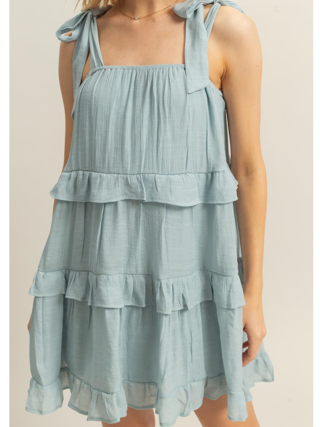 Damen lässiges Sommerkleid mit Rüschendetails und verstellbaren Trägern Drune