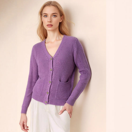 Damen Strickjacke mit feiner Struktur und praktischen Taschen Drune