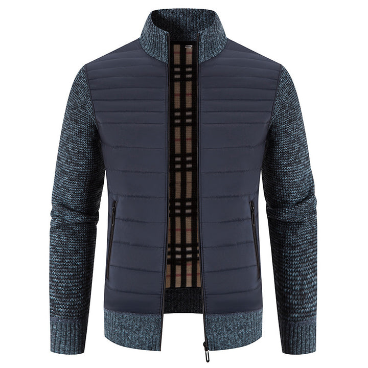 Herren Steppjacke mit modernem Strickärmeln und hohem Kragen Drune