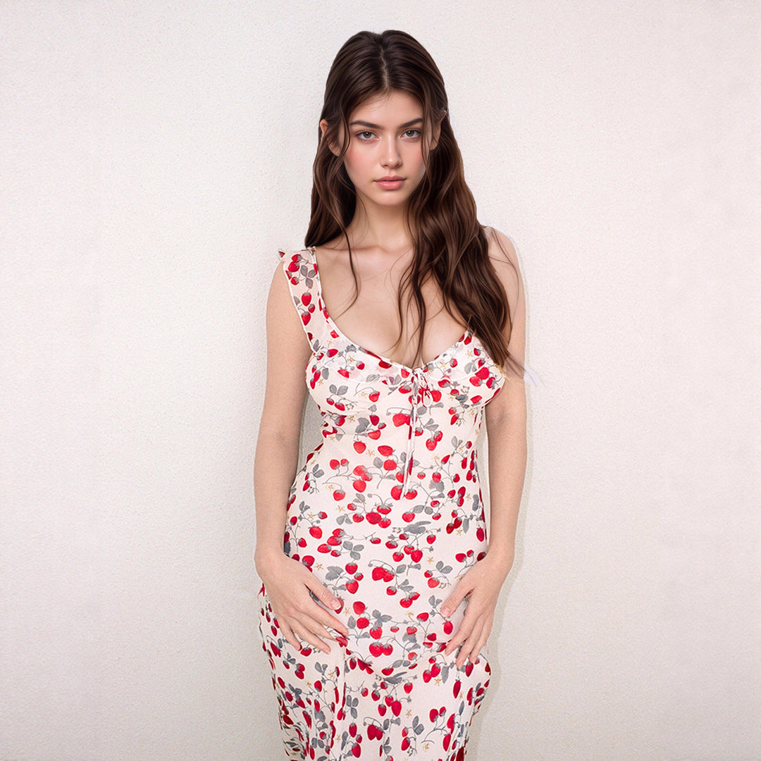 Damen Sommerliches Neckholderkleid mit floralem Muster Drune