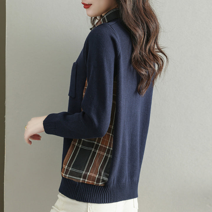 Damen Strickjacke mit V-Ausschnitt und praktischer Brusttasche Drune