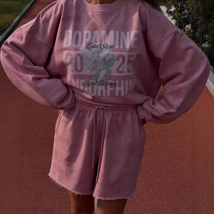 Damen lässiges Sweatshirt mit kreativem Logo-Design und bequemer Passform Drune