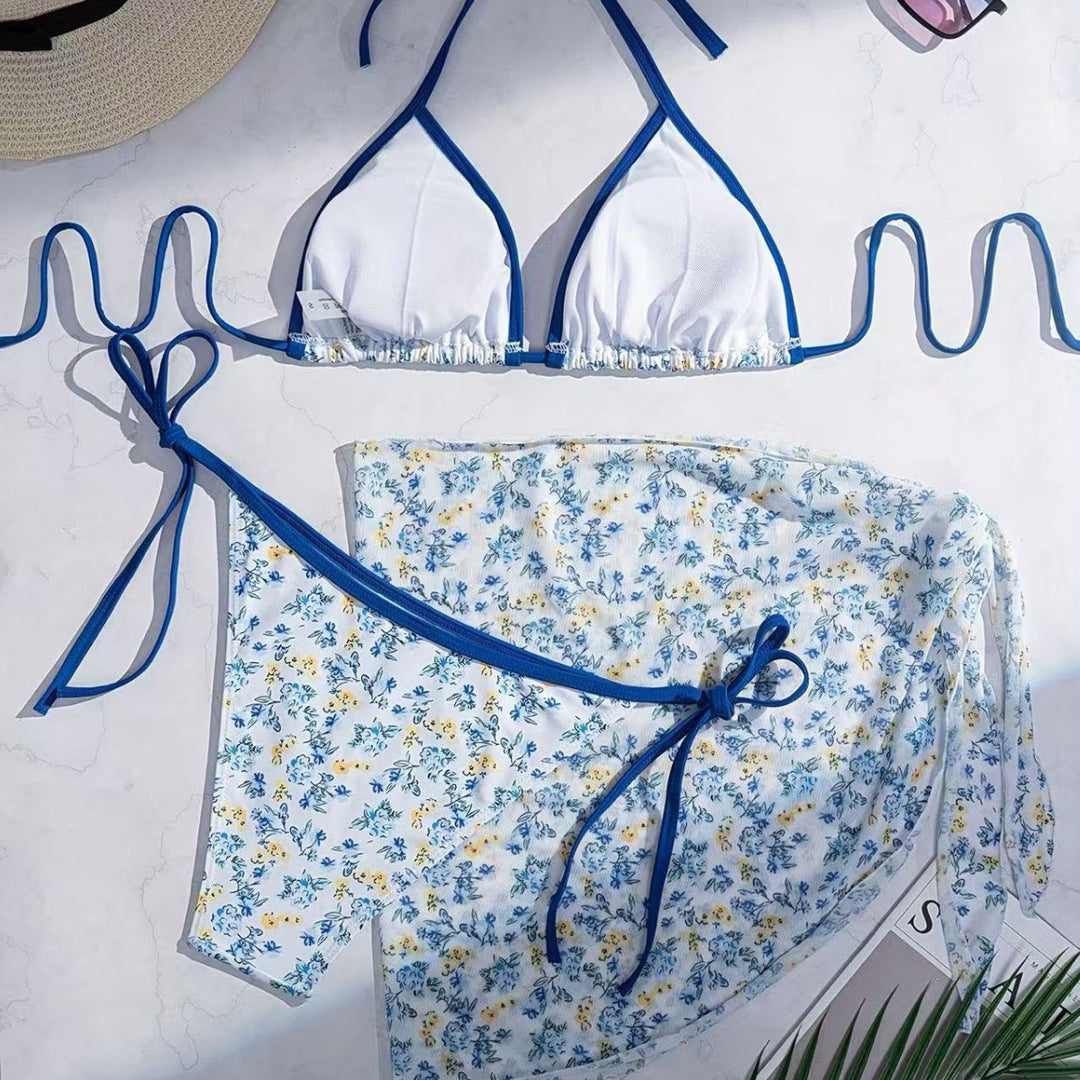 Damen Triangel-Bikini mit femininer Wickelrock-Design Drune