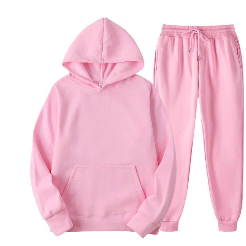 Unisex nan gemütliches Hoodie-Jogginganzug-Set mit Kängurutasche, elastischem Tunnelzugbund und gerippten Bündchen Drune