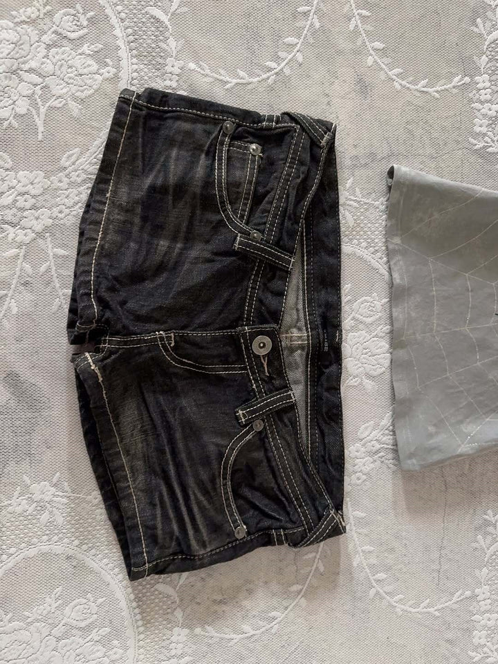 Damen Denim-Shorts mit lässigem Cut und auffälligen Nähte Drune