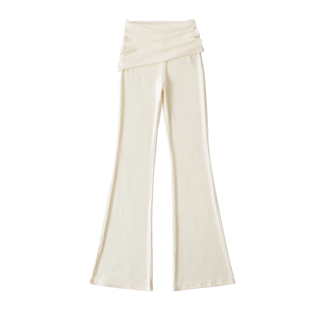 Damen weite Flared-Loungehose mit komfortablem Wickelbund Drune