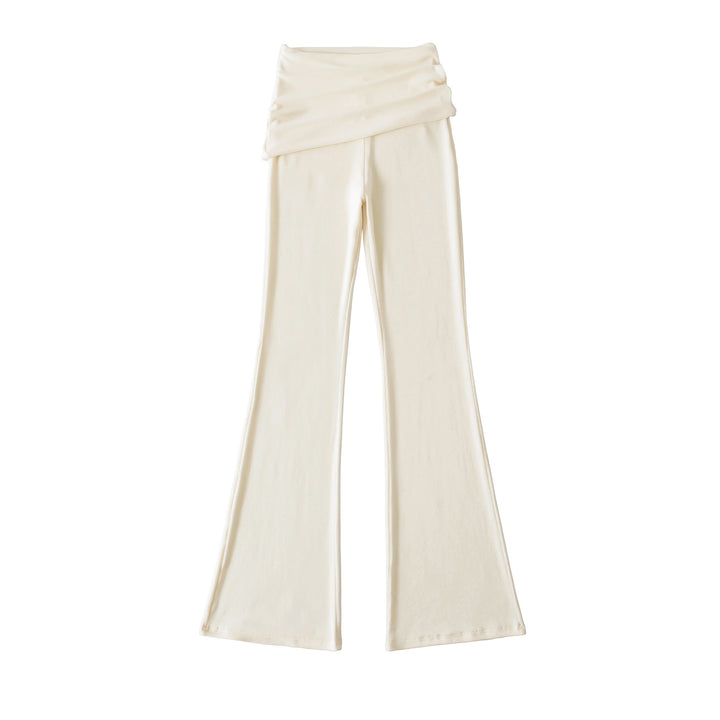 Damen weite Flared-Loungehose mit komfortablem Wickelbund Drune