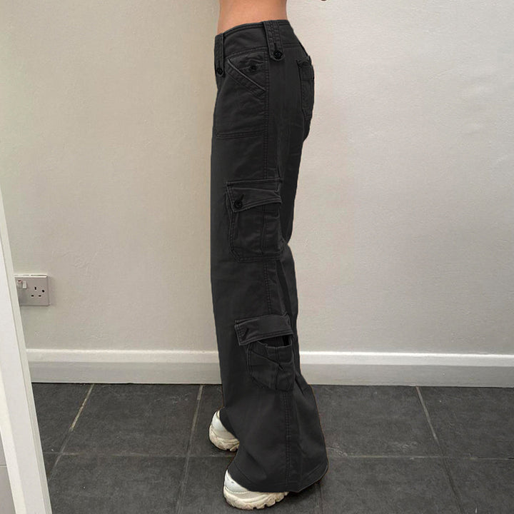 Damen Cargo-Hose mit praktischen Seitentaschen und hohem Bund Drune