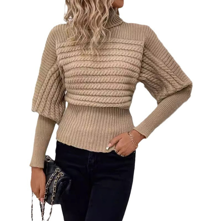 Damen Modischer Rollkragenpullover mit strukturiertem Design Drune